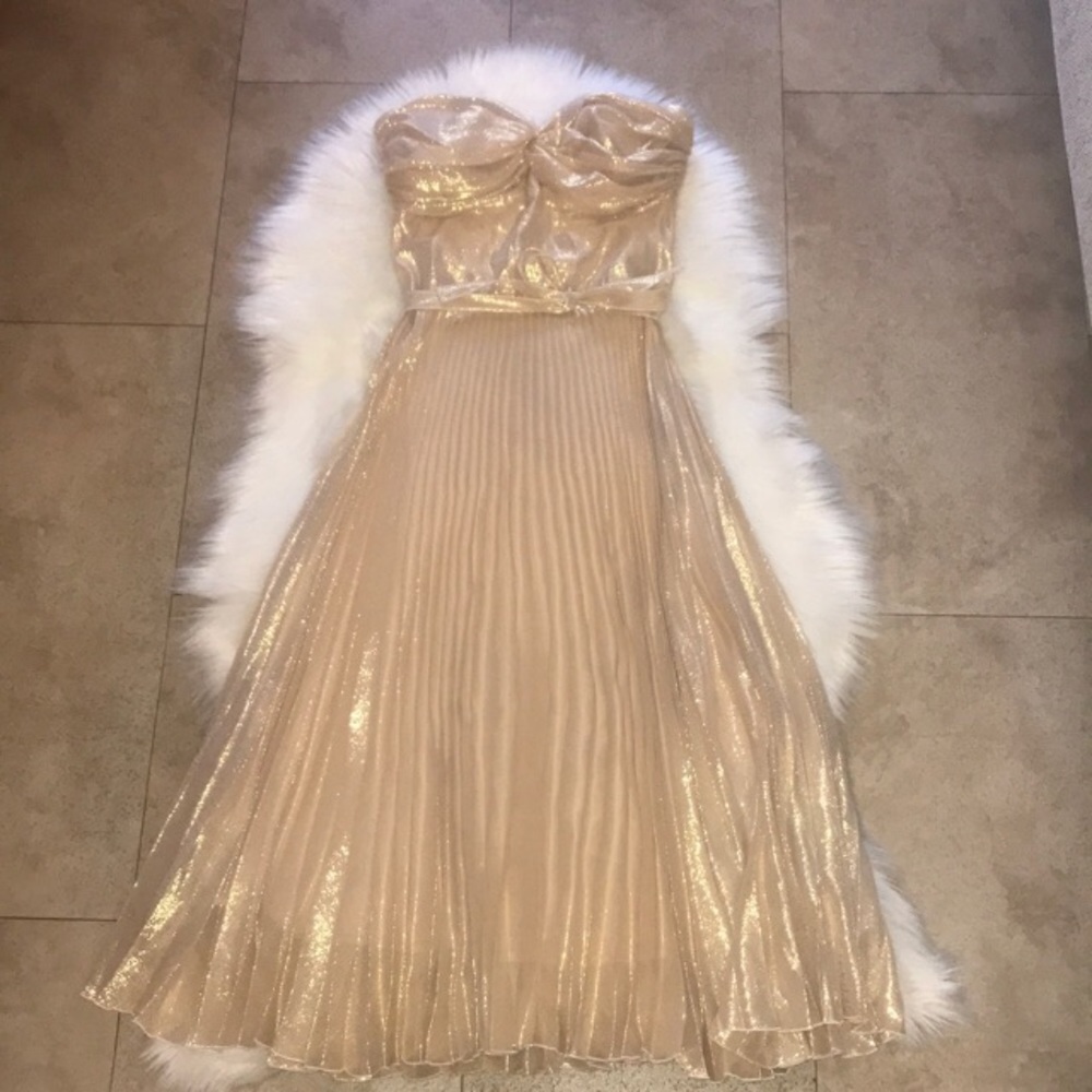 Nicole Bakti gold formal dress